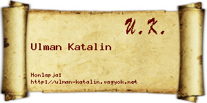 Ulman Katalin névjegykártya